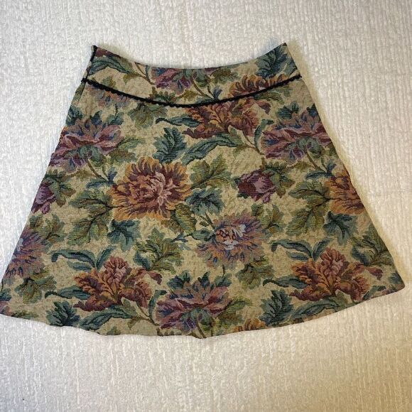 Free People Multicolor Tapestry Floral A-Line Mini LIned Skirt Size 4 - Picture 7 of 9